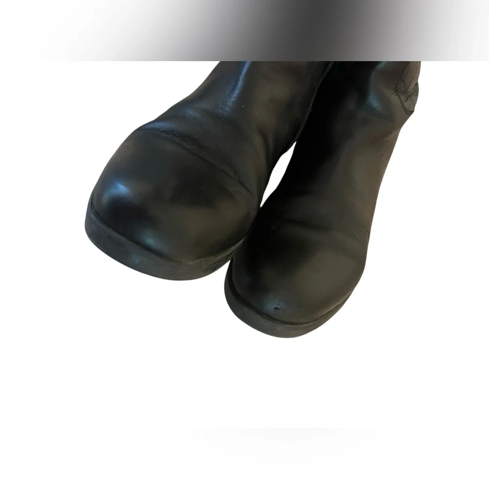 CLARKS HOPEDALE WISH Black Leather Tall Riding Boots Size 8